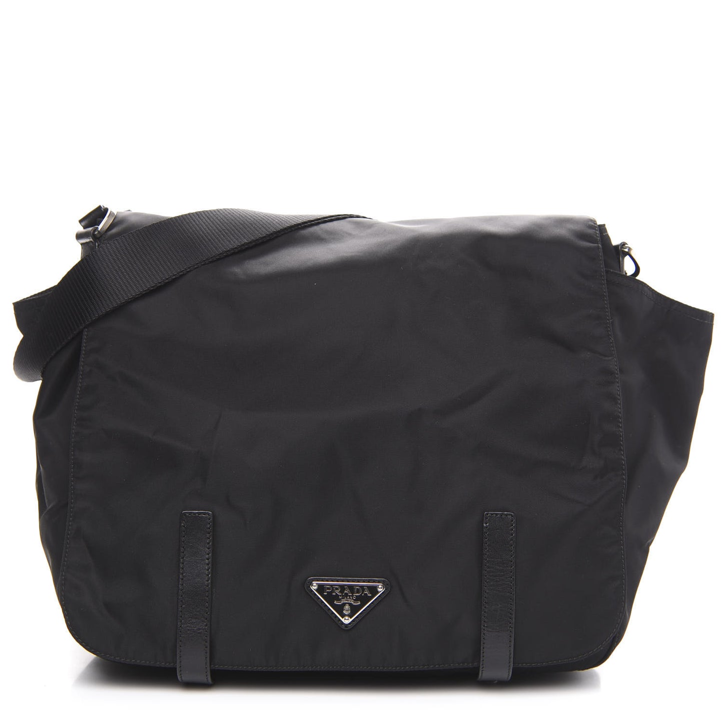 Nylon Vela Sport Messenger Bag Black