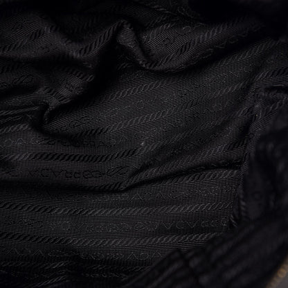 Prada Tessuto Nylon Chevron Quilted Dome Satchel Grey 8 of 13