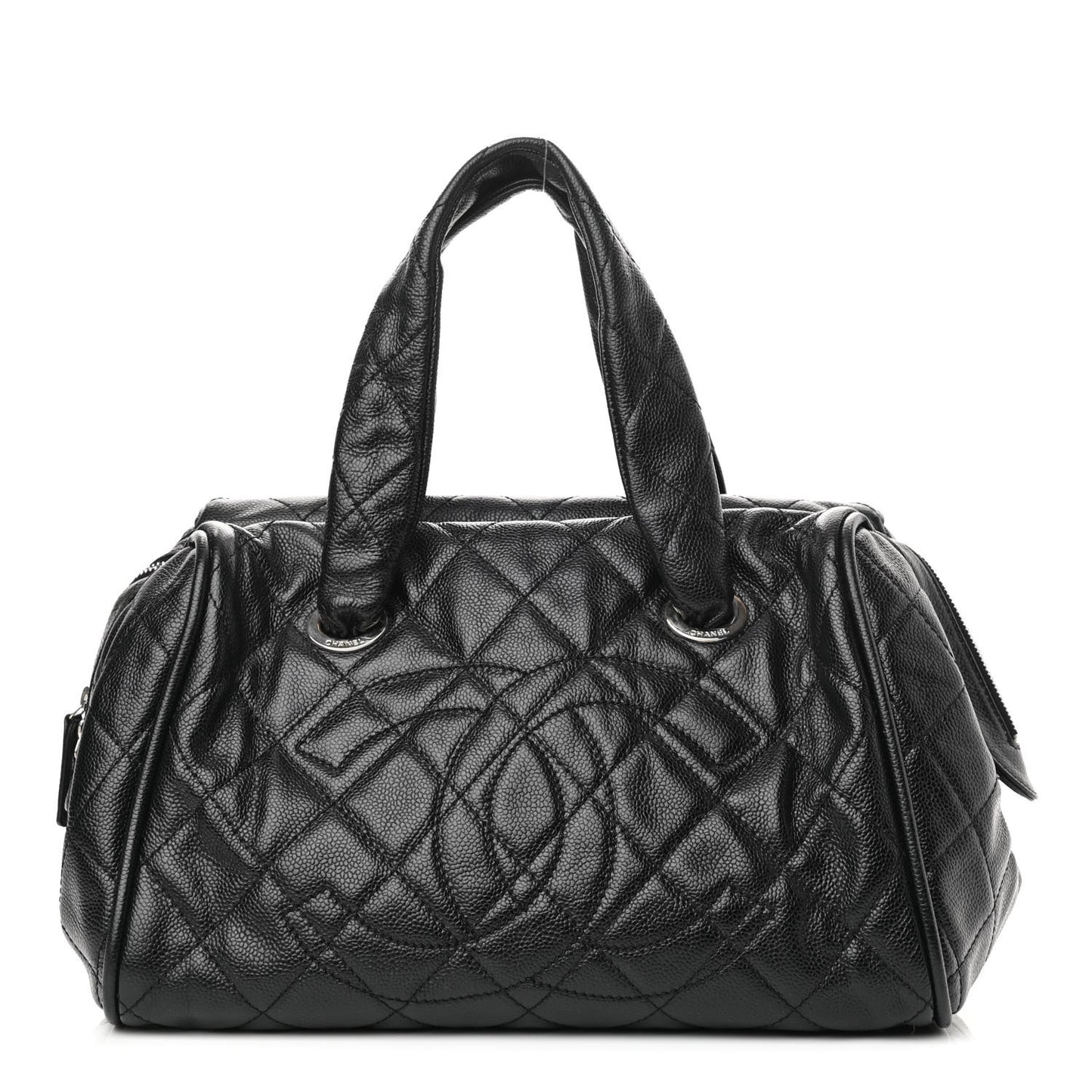 Caviar Quilted CC Timeless Bowler Black