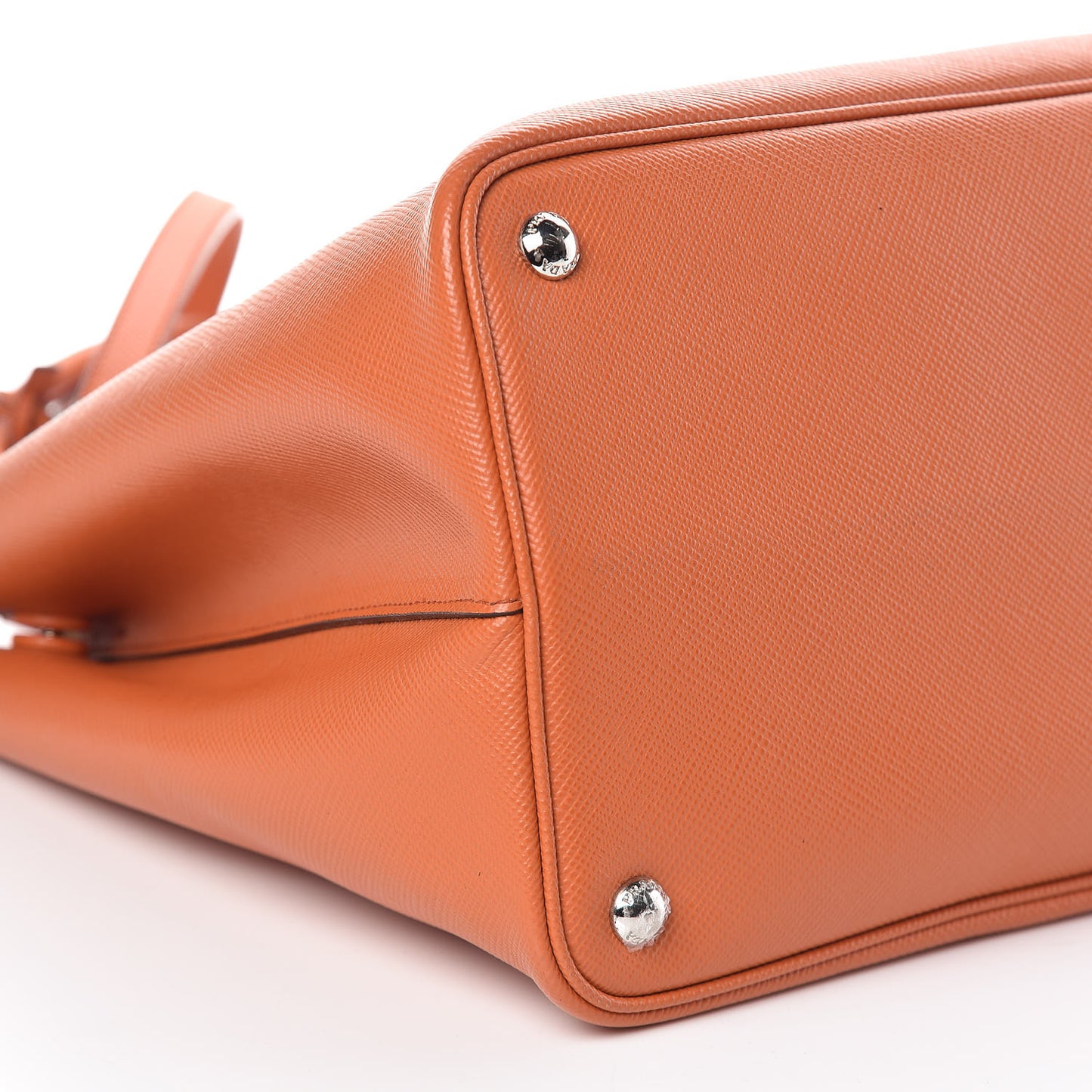Saffiano Cuir Medium Double Handle Tote Papaya