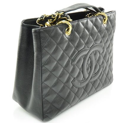 Chanel Caviar Quilted Grand Shopping Tote GST Black 3 of 9