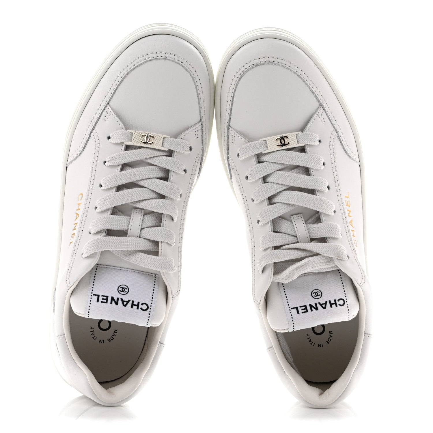 Chanel Calfskin Womens CC Logo Sneakers 39 White 2 of 10