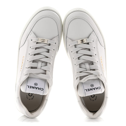 Chanel Calfskin Womens CC Logo Sneakers 39 White 2 of 10