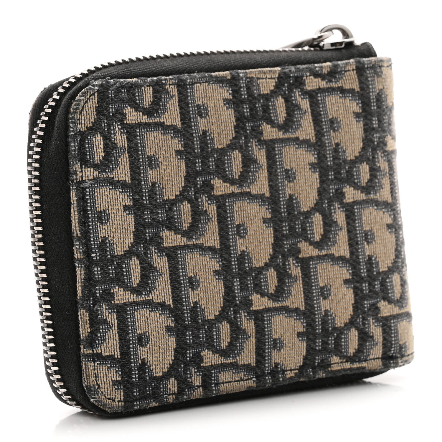 Christian Dior Oblique Compact Zipped Wallet Blue Multicolor 3 of 9