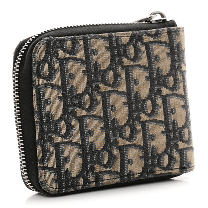 Christian Dior Oblique Compact Zipped Wallet Blue Multicolor 3 of 9
