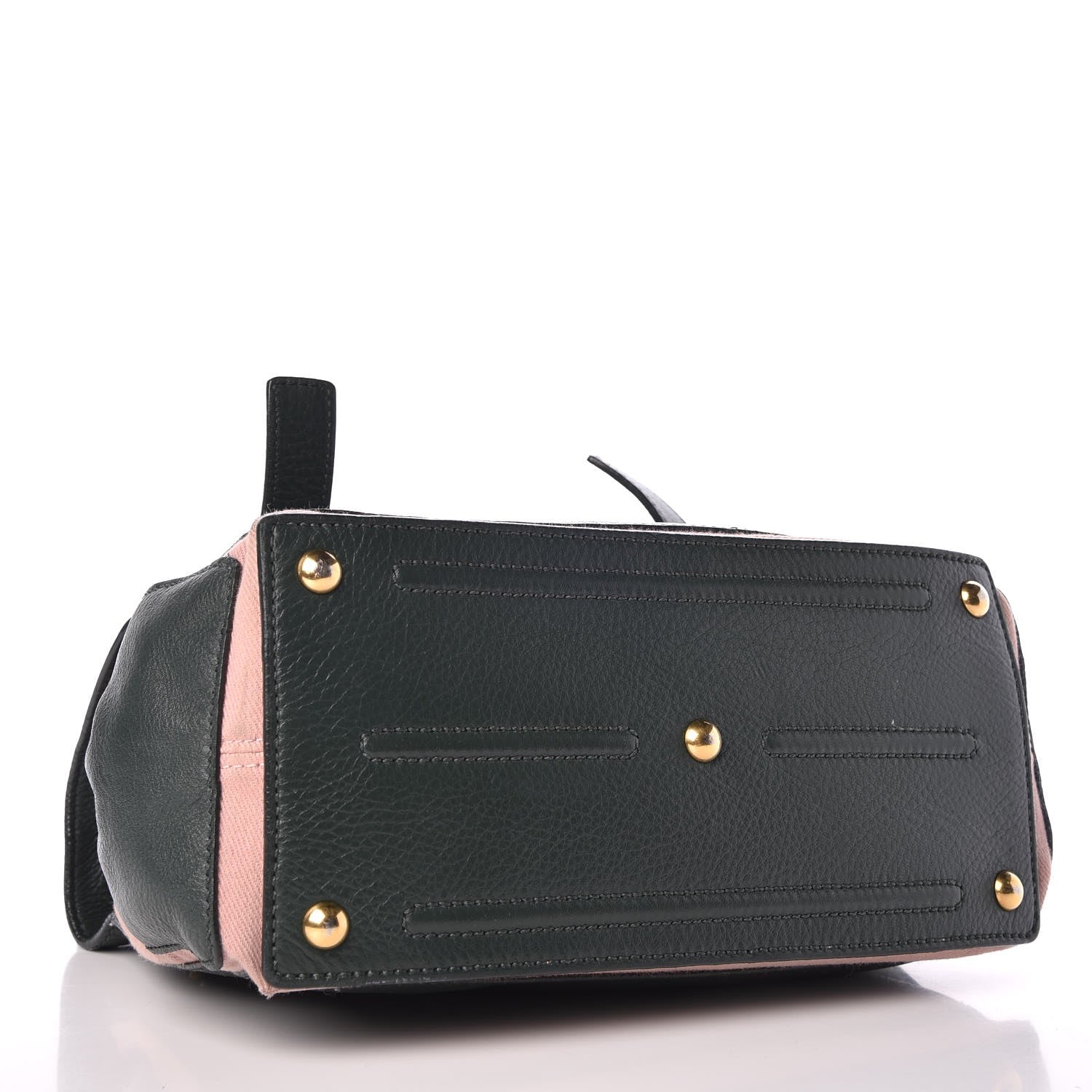 Saint Laurent Calfskin Canvas Small Muse Two Dark Green Pink 4 of 12