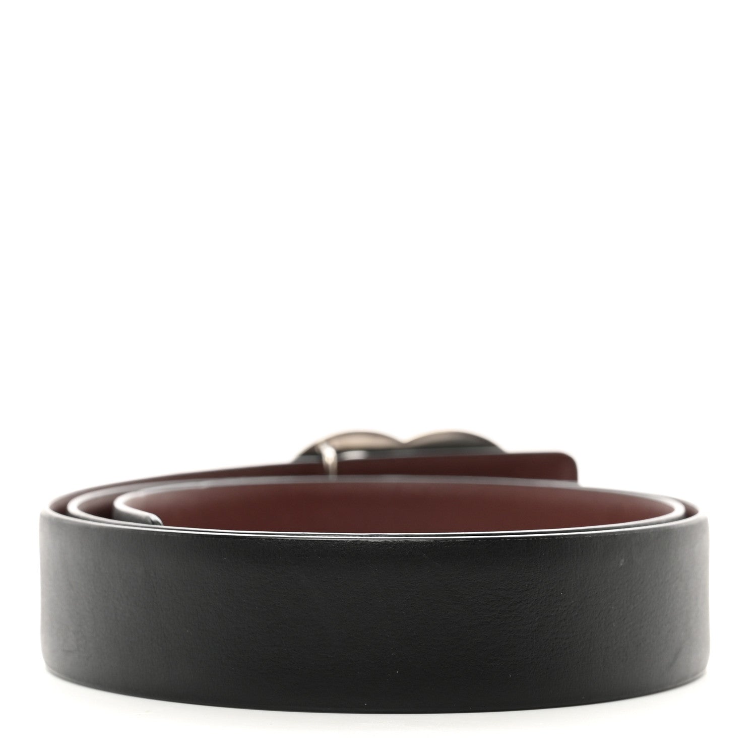 Chanel Calfskin CC Reversible Belt 85 34 Black Burgundy 2 of 4
