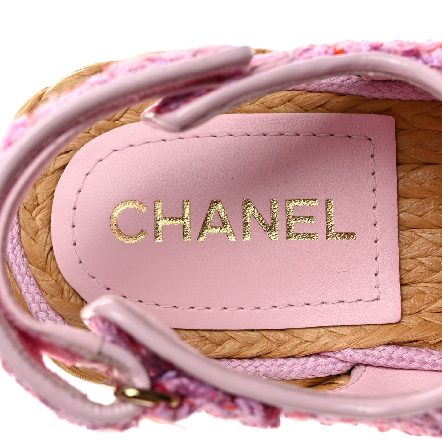 Tweed Patent Calfskin Velcro Dad Sandals 38.5 Light Purple Pink Red