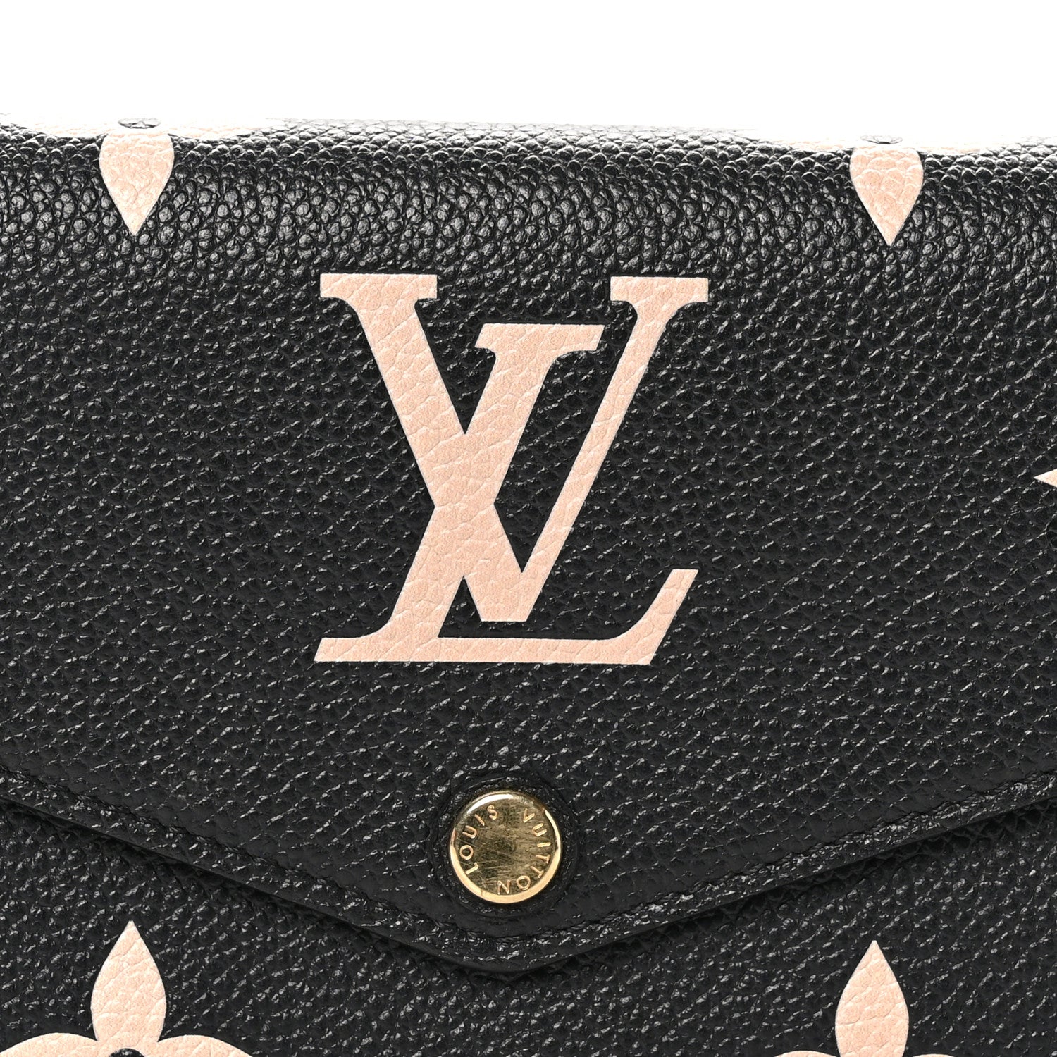 Louis Vuitton Monogram Empreinte Giant Sarah Wallet Black Beige 8 of 8
