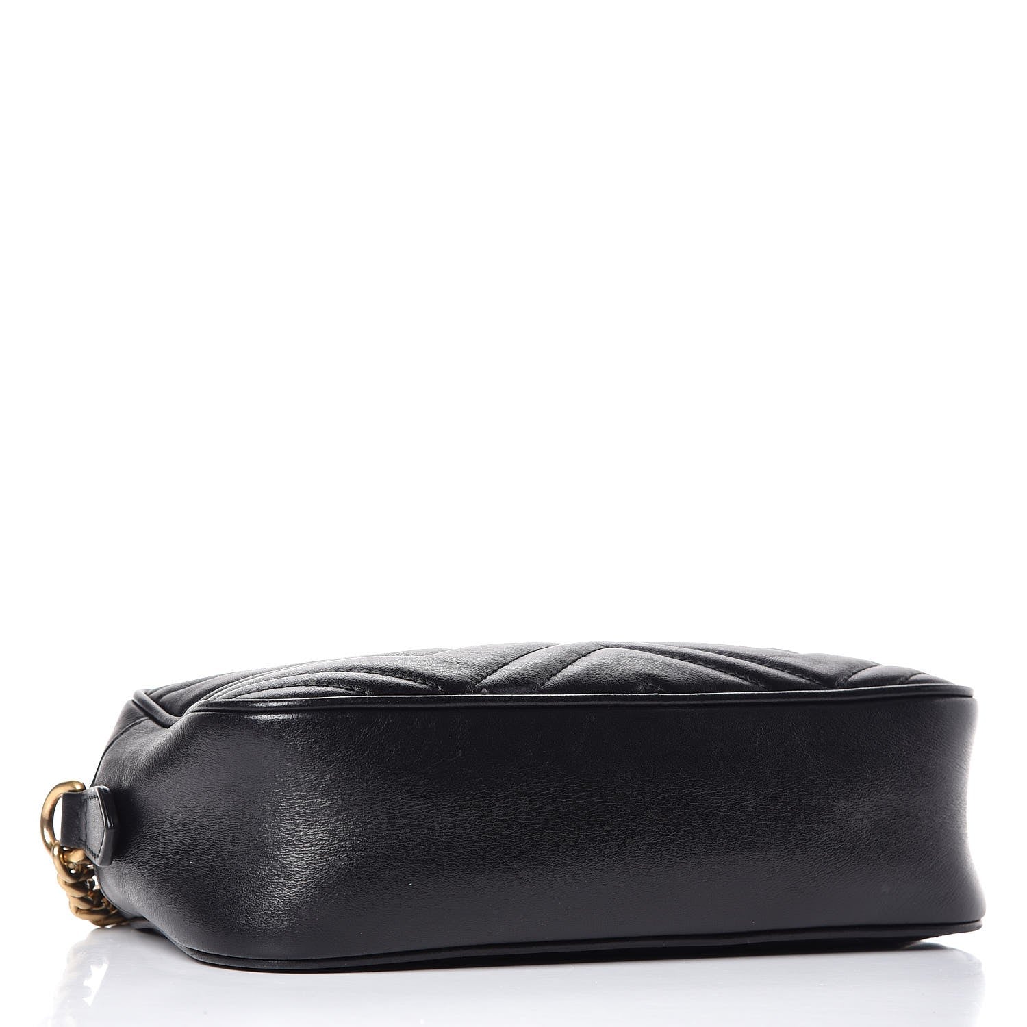 Gucci Calfskin Matelasse Small GG Marmont Chain Shoulder Bag Black 4 of 7