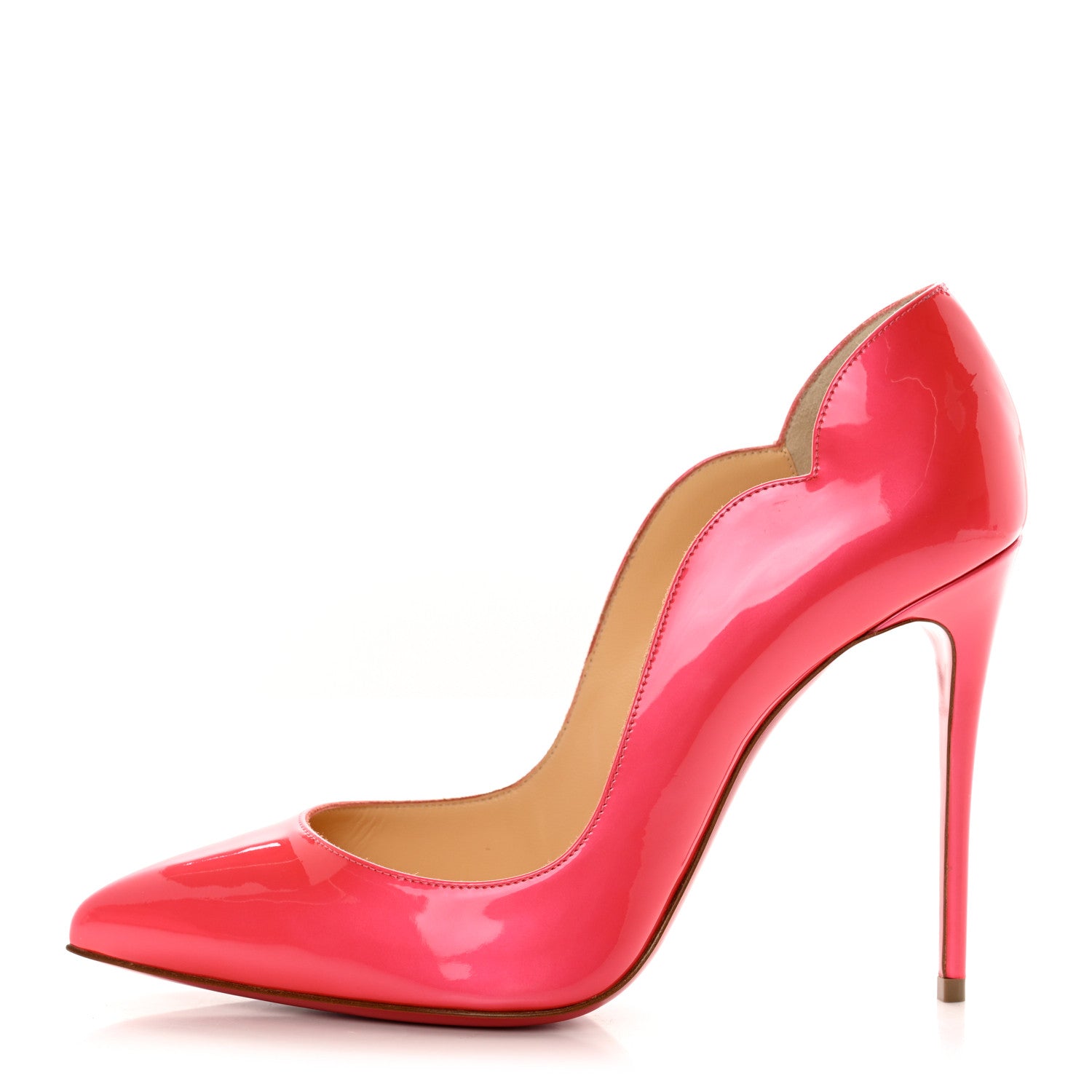 Christian Louboutin Metallic Patent Fluo Hot Chick 100 Pumps 38 Florida 1 of 10