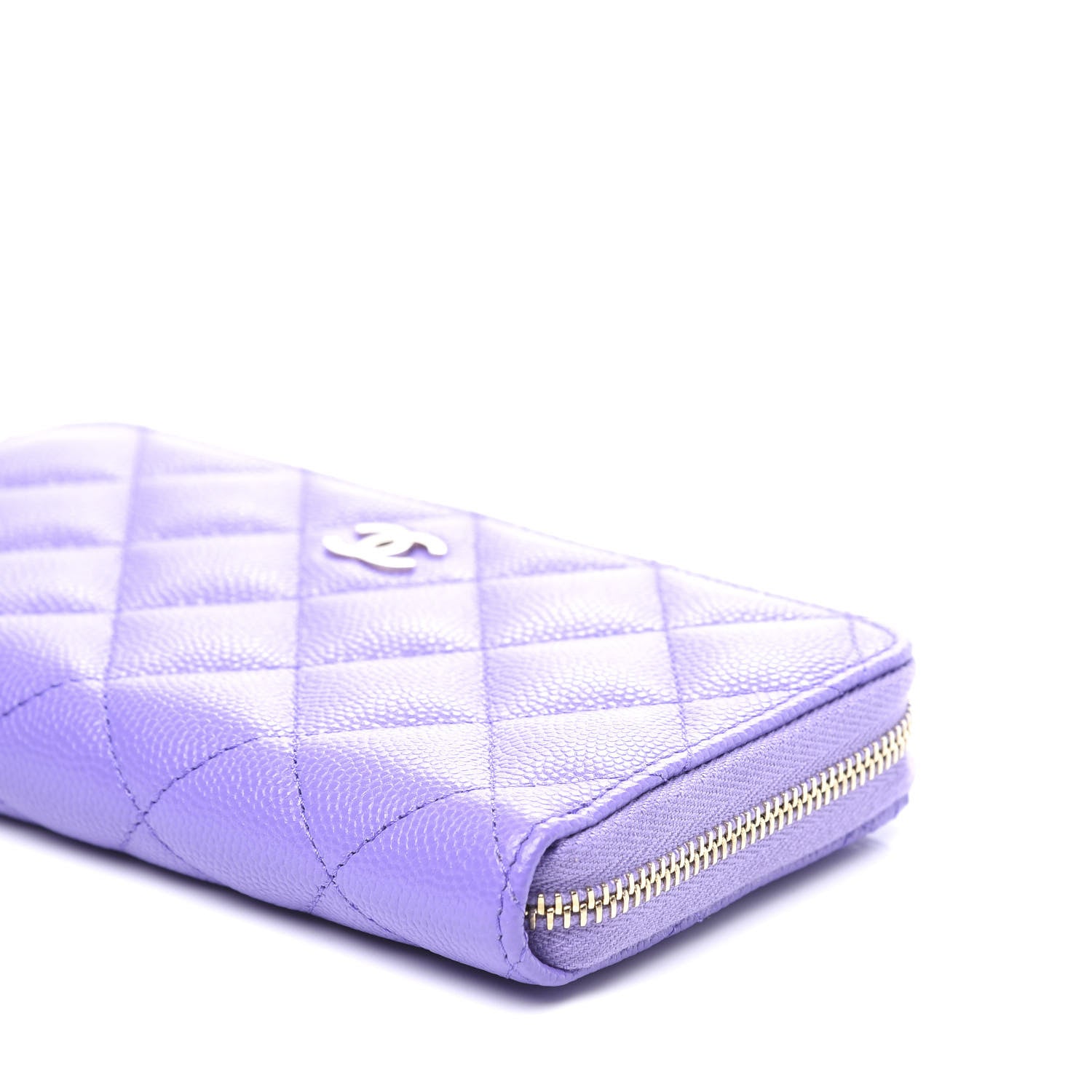 Chanel Caviar Quilted Medium Zip Around Wallet Purple 6 of 10