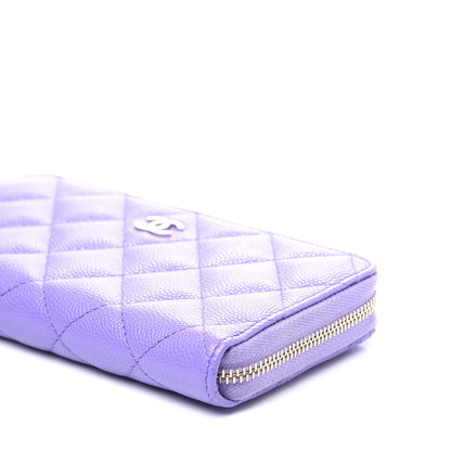 Chanel Caviar Quilted Medium Zip Around Wallet Purple 6 of 10