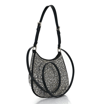 Prada Satin Crystal Cleo Adjustable Strap Shoulder Bag Metal 3 of 11