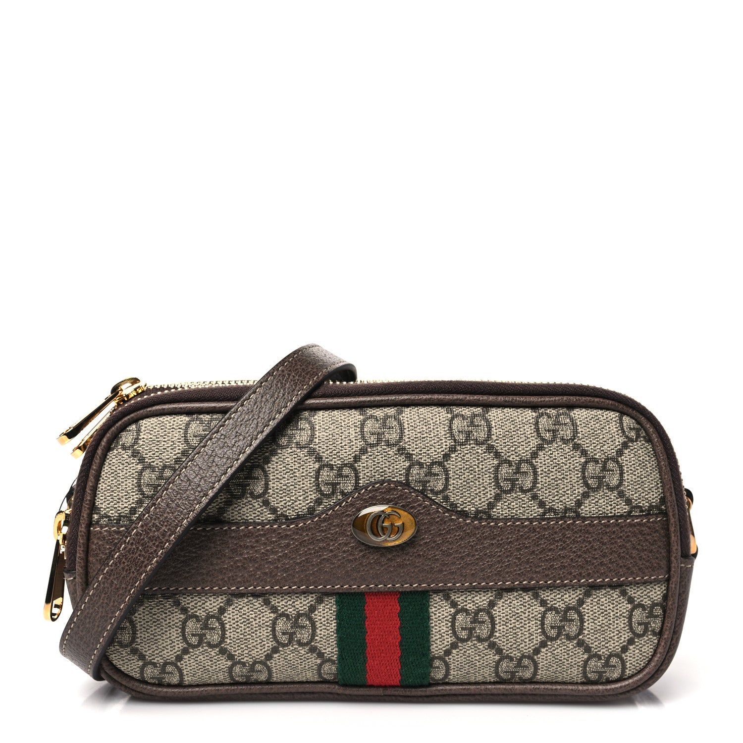 Gucci GG Supreme Monogram Web Mini Ophidia GG Bag Brown 1 of 11