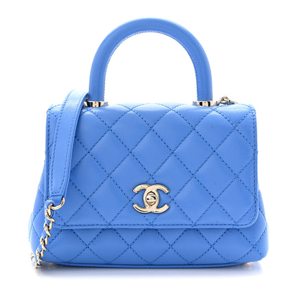 Chanel Caviar Quilted Extra Mini Coco Handle Flap Blue 1 of 11