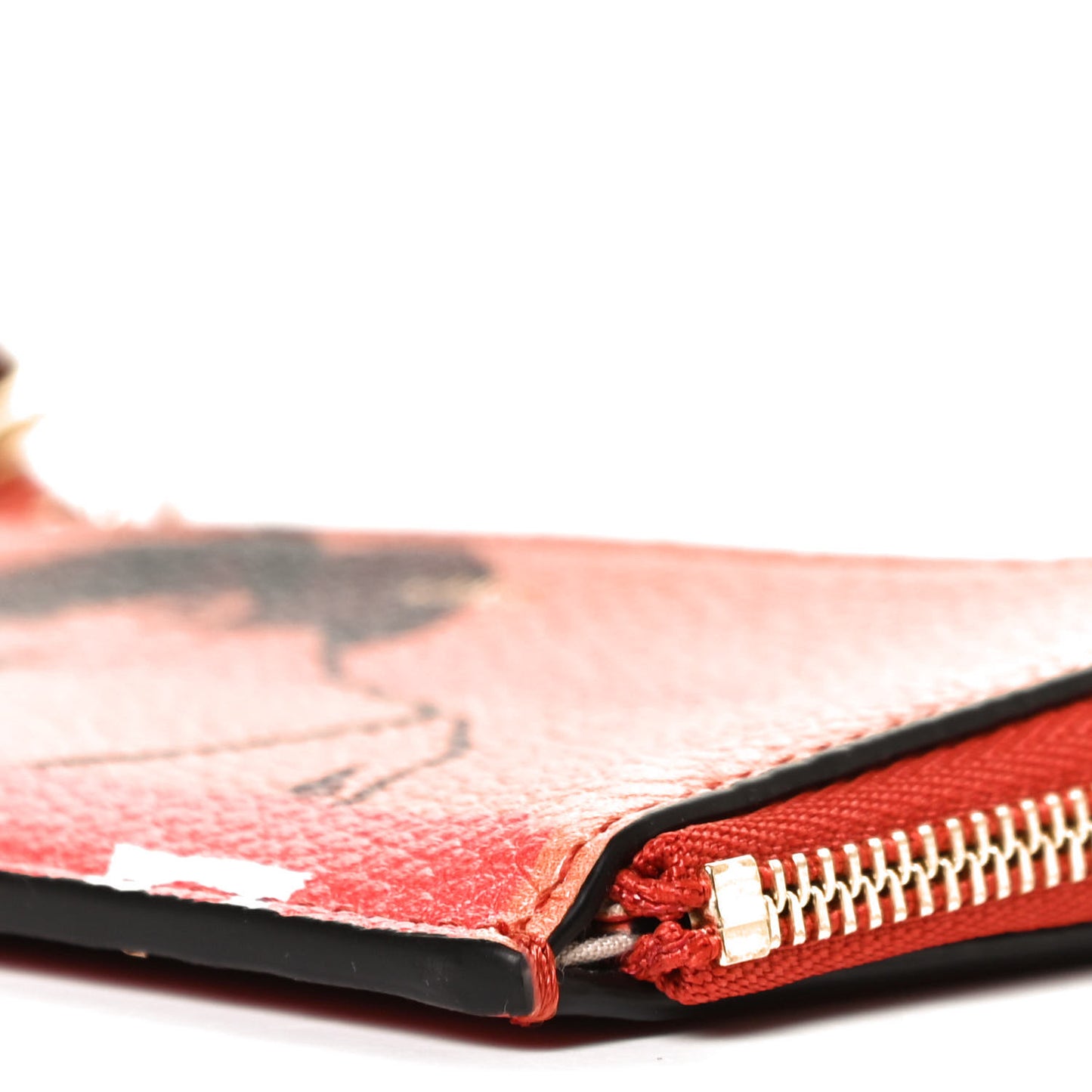 Calfskin Alphabet Purse Wallet Orange Multicolor