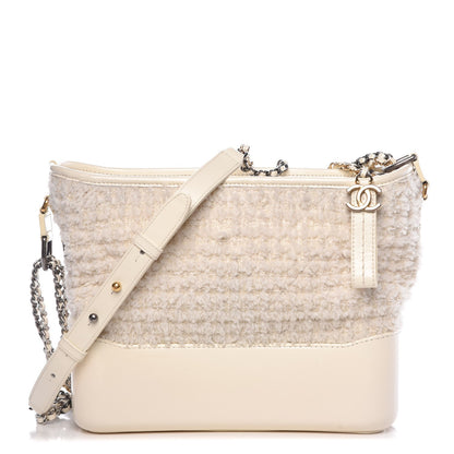 Chanel Tweed Calfskin Medium Gabrielle Hobo Ivory 1 of 9