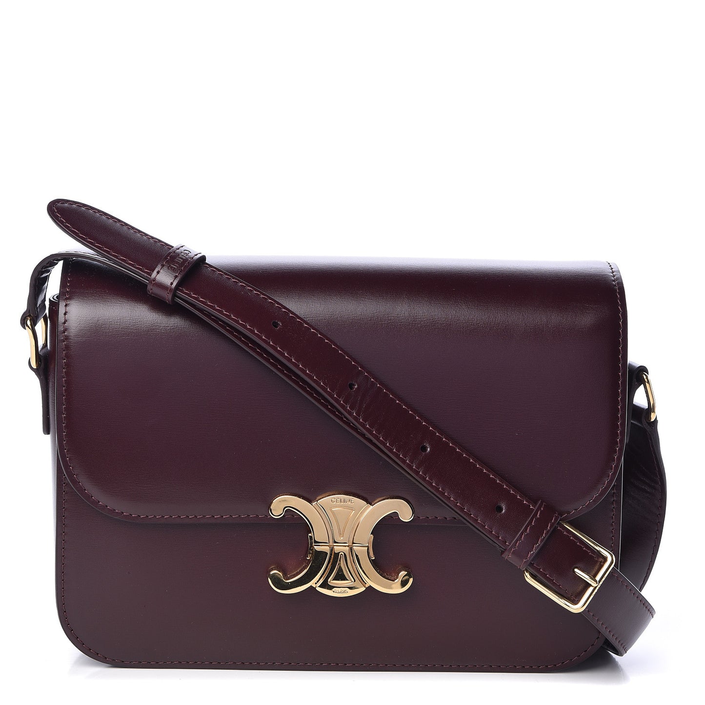 Shiny Calfskin Medium Triomphe Burgundy