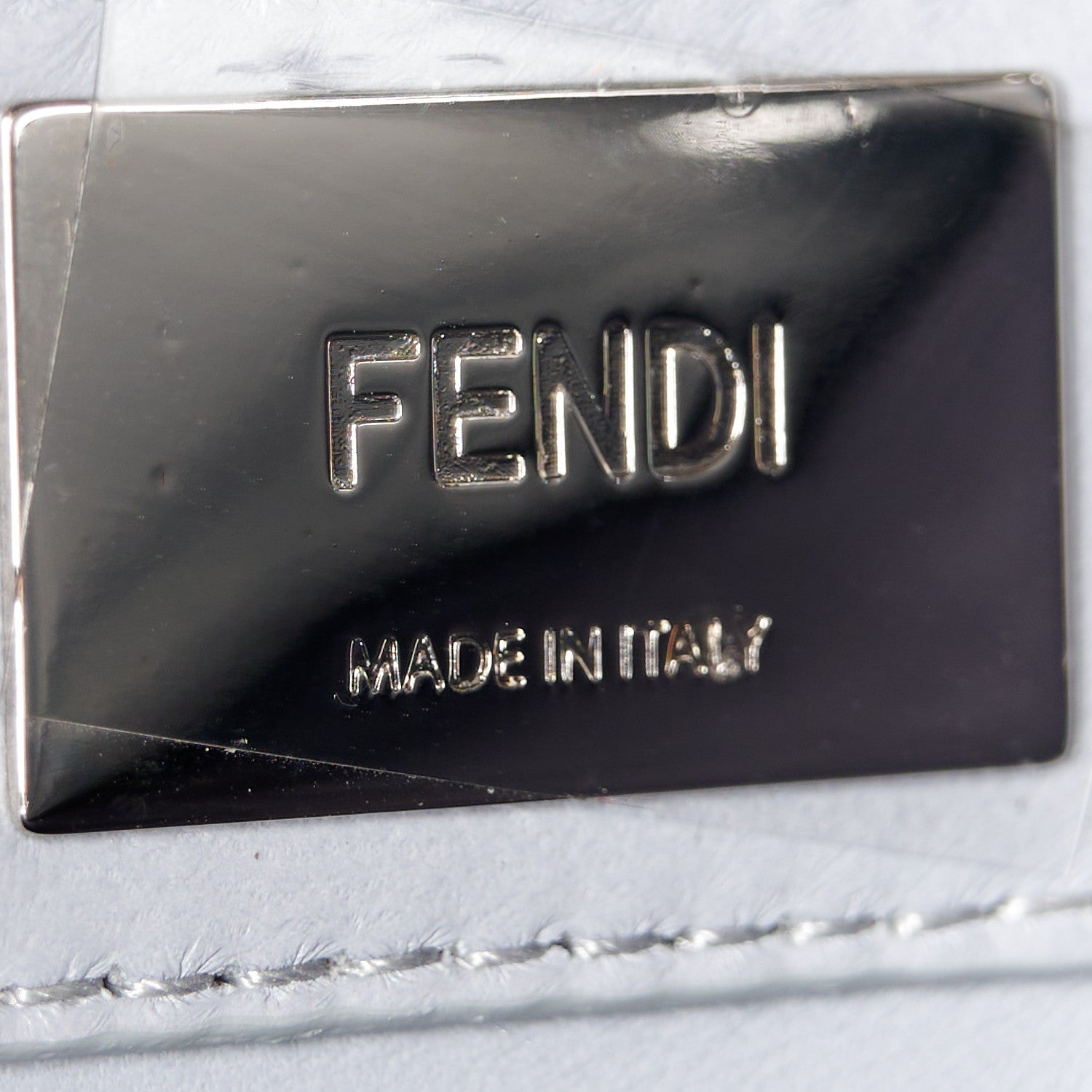 Fendi Vitello Seta Shiny Nappa Medium Peekaboo Iconic Satchel Blue Notte Ardesia 10 of 13