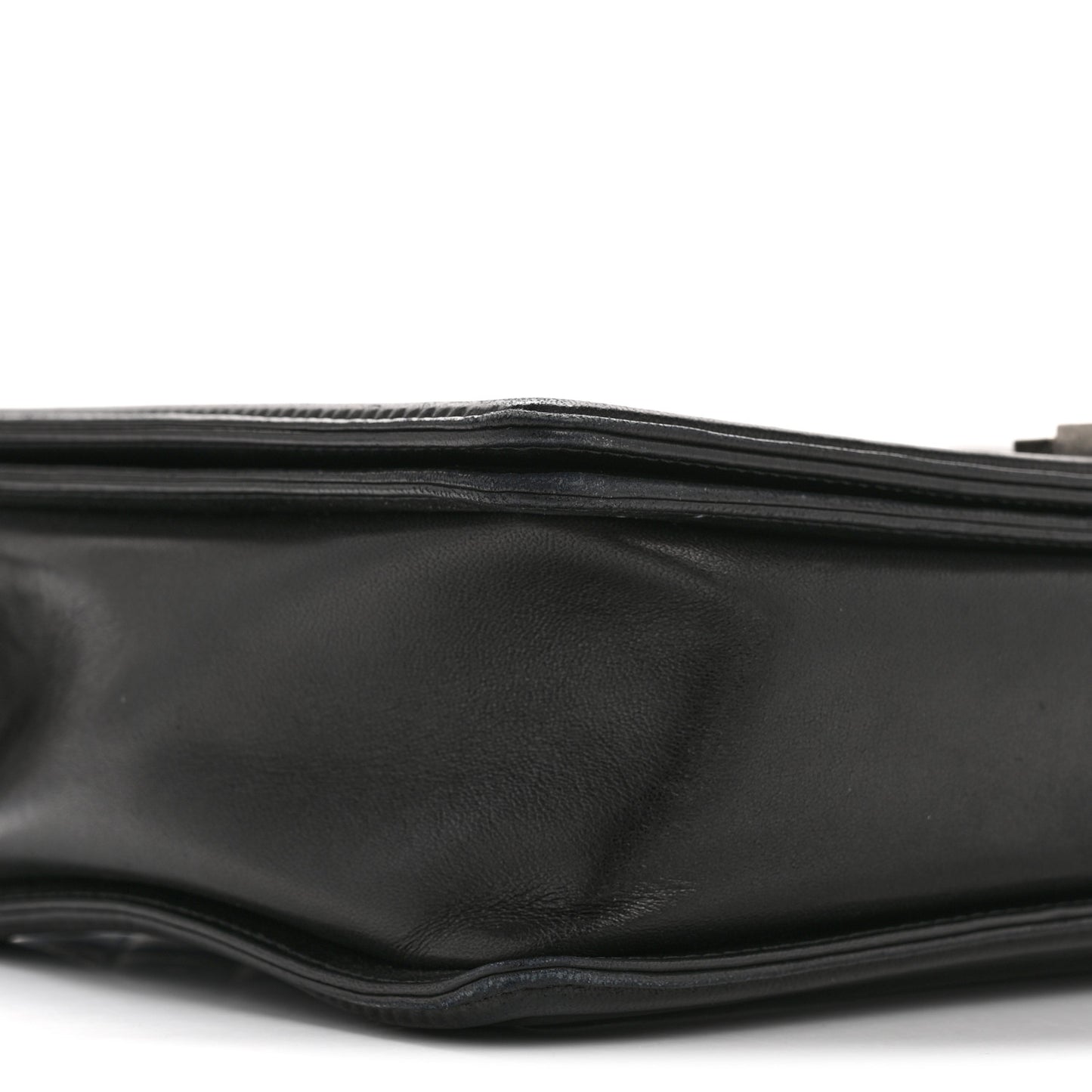 Lambskin Quilted Large Boy Flap Black