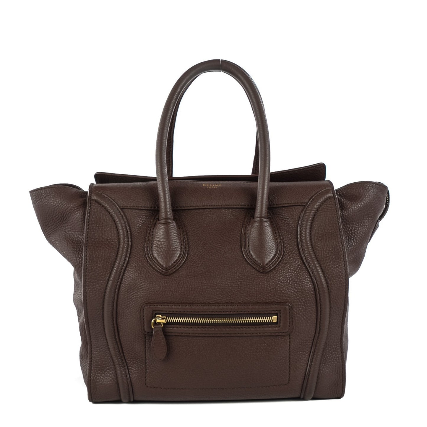 Pebbled Calfskin Mini Luggage Chocolate
