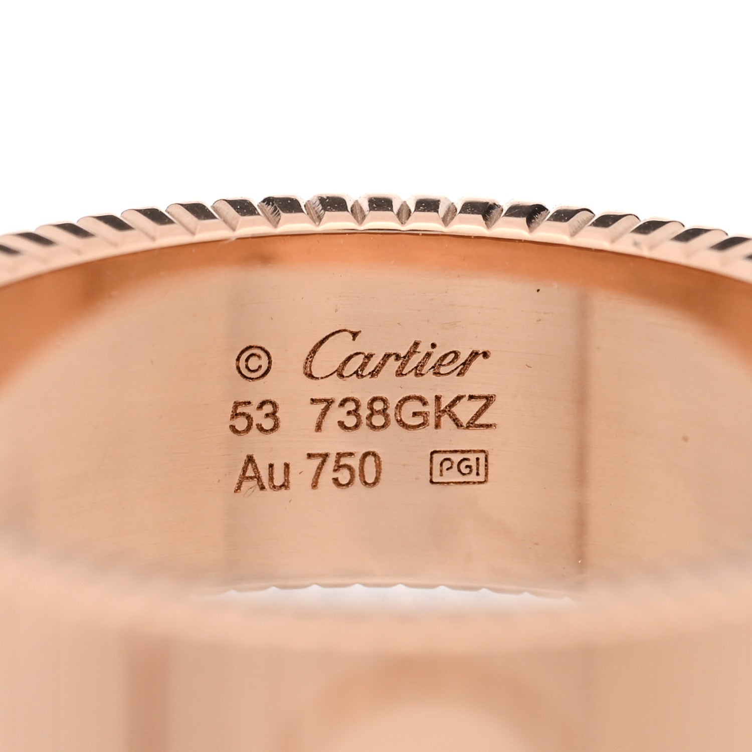 Cartier 18K Pink Gold 6.5mm LOVE Unlimited Ring 53 6.5 4 of 4