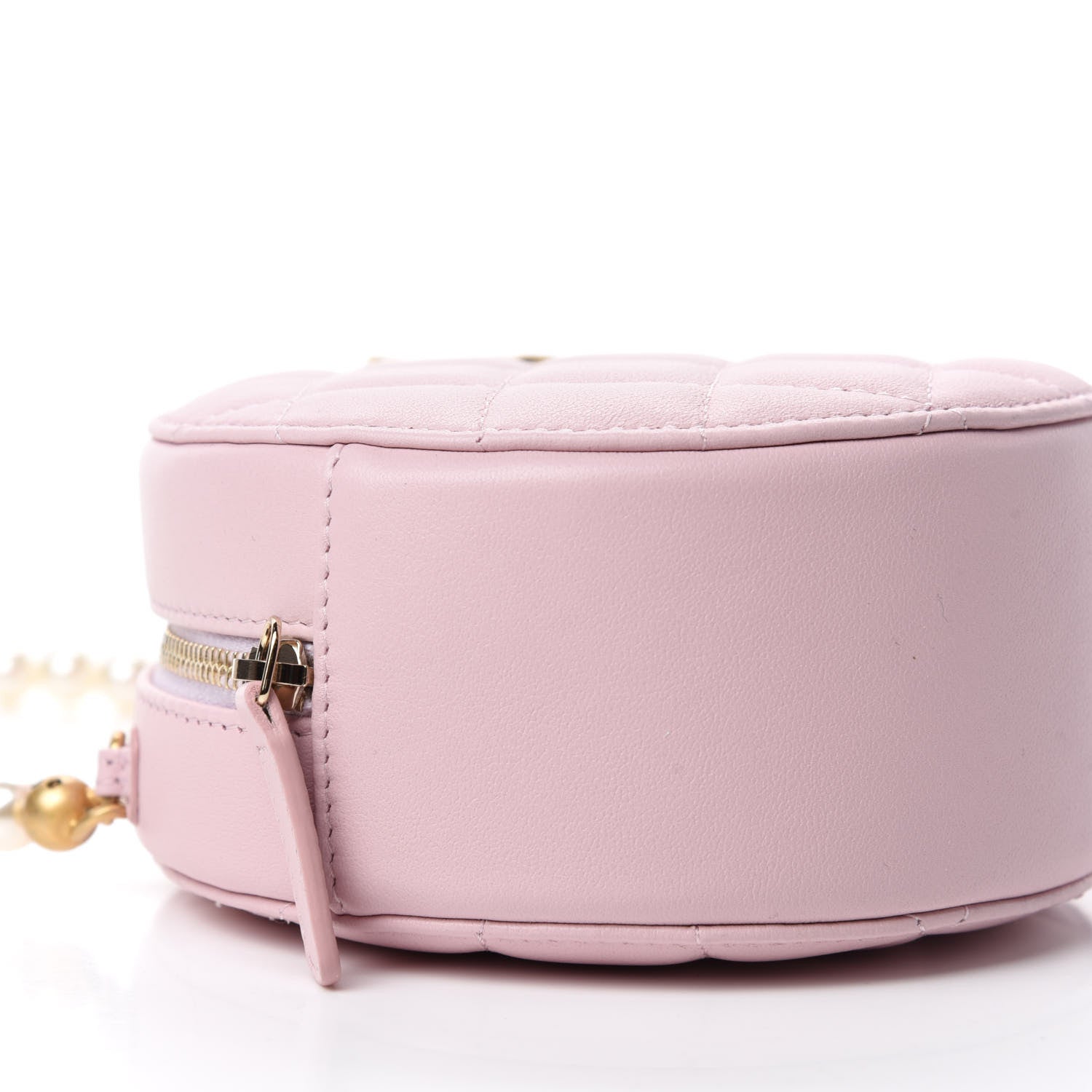Chanel Calfskin Quilted Pearl Round Clutch With Chain Light Pink 6 of 11
