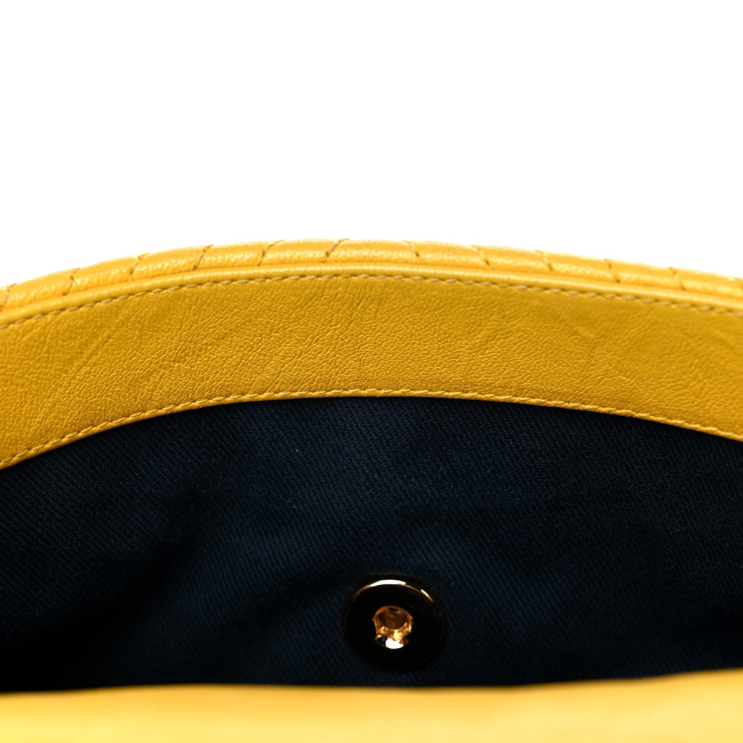 Chanel Calfskin Chevron Quilted Small Surpique Flap Yellow 14 of 16