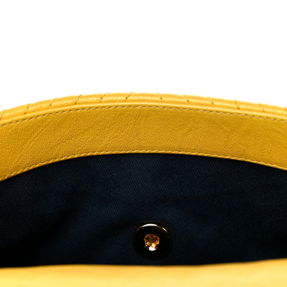 Chanel Calfskin Chevron Quilted Small Surpique Flap Yellow 14 of 16