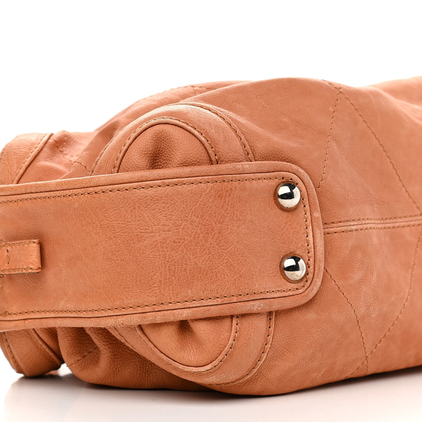 Calfskin Stitched Bowler Light Brown
