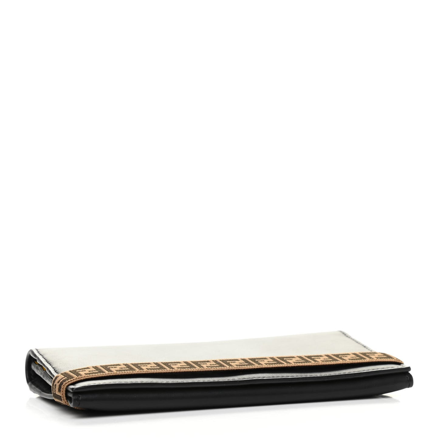 Vitello Grace Elastic FF Bi-Color Continental Wallet Black Sunflowers