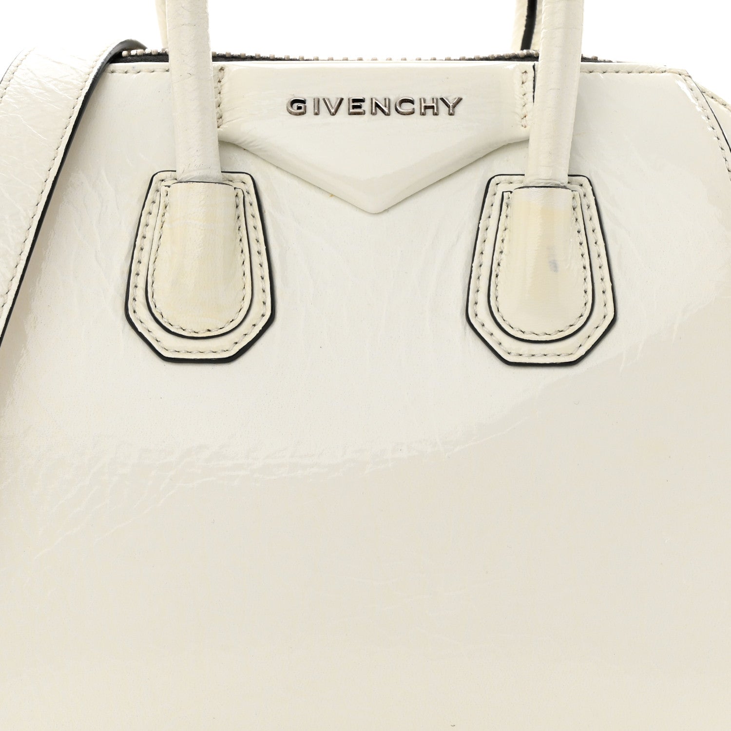 Givenchy Crinkled Patent Calfskin Mini Antigona White 8 of 20