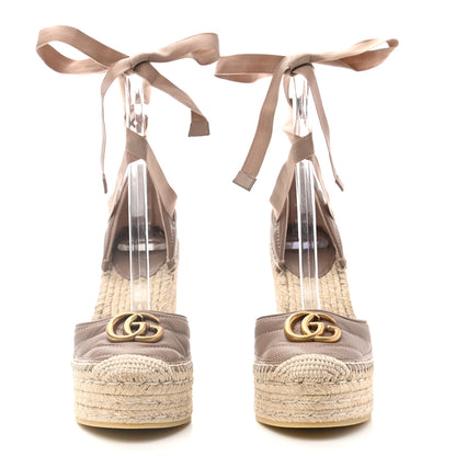 Gucci Nappa Matelasse GG Marmont Ankle Wrap Platform 35/120mm Espadrille Wedges 36 Porcelain Rose 2 of 10