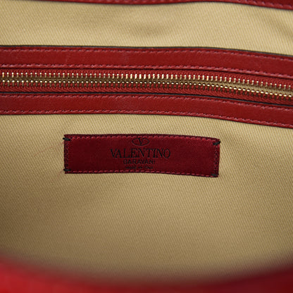 Valentino Garavani Patent Large Glam Lock Rockstud Flap Red 5 of 8