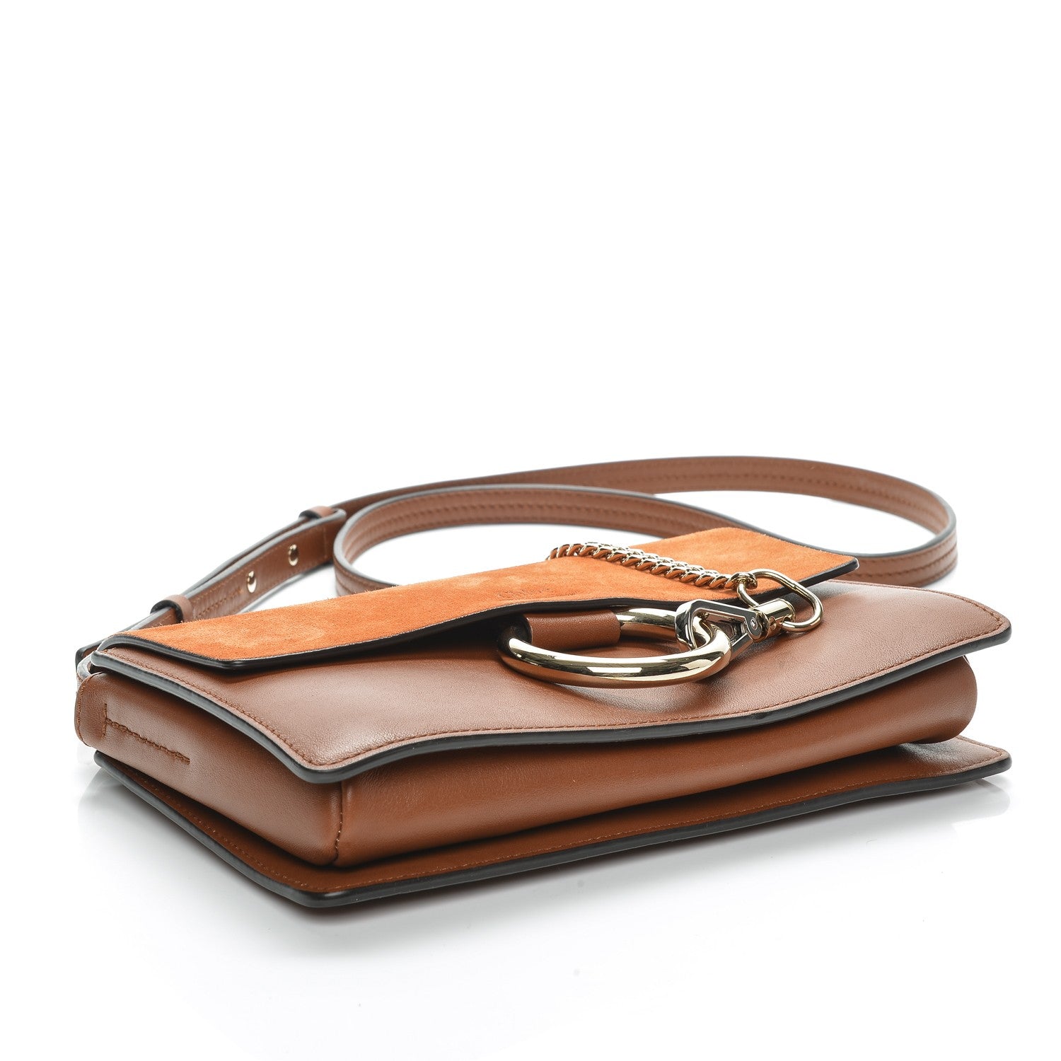 Chloe Suede Calfskin Small Faye Shoulder Bag Tobacco 4 of 6