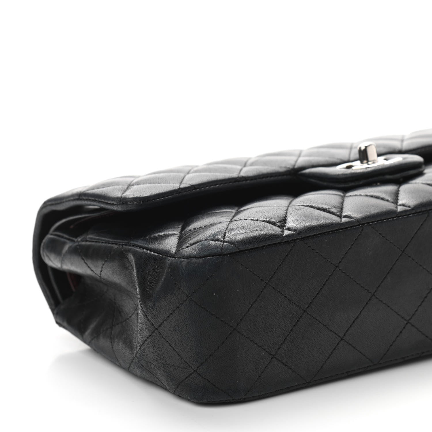 Chanel Lambskin Quilted Medium Double Flap Black 17 of 26