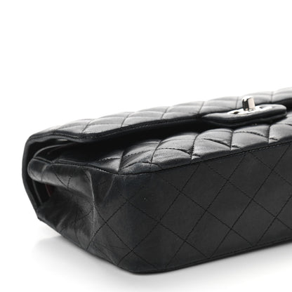 Chanel Lambskin Quilted Medium Double Flap Black 17 of 26