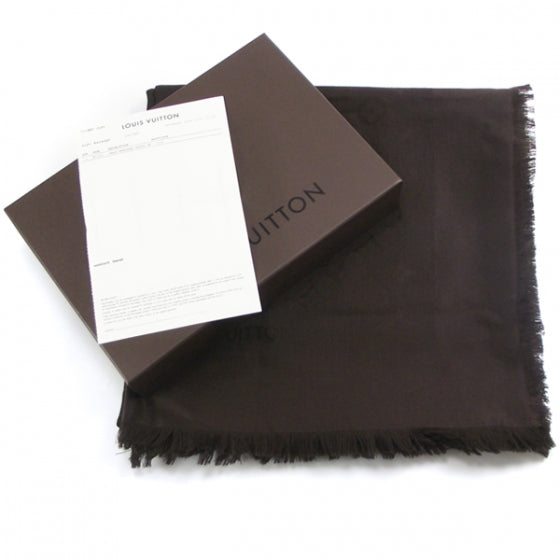 Monogram Shawl Scarf Brown