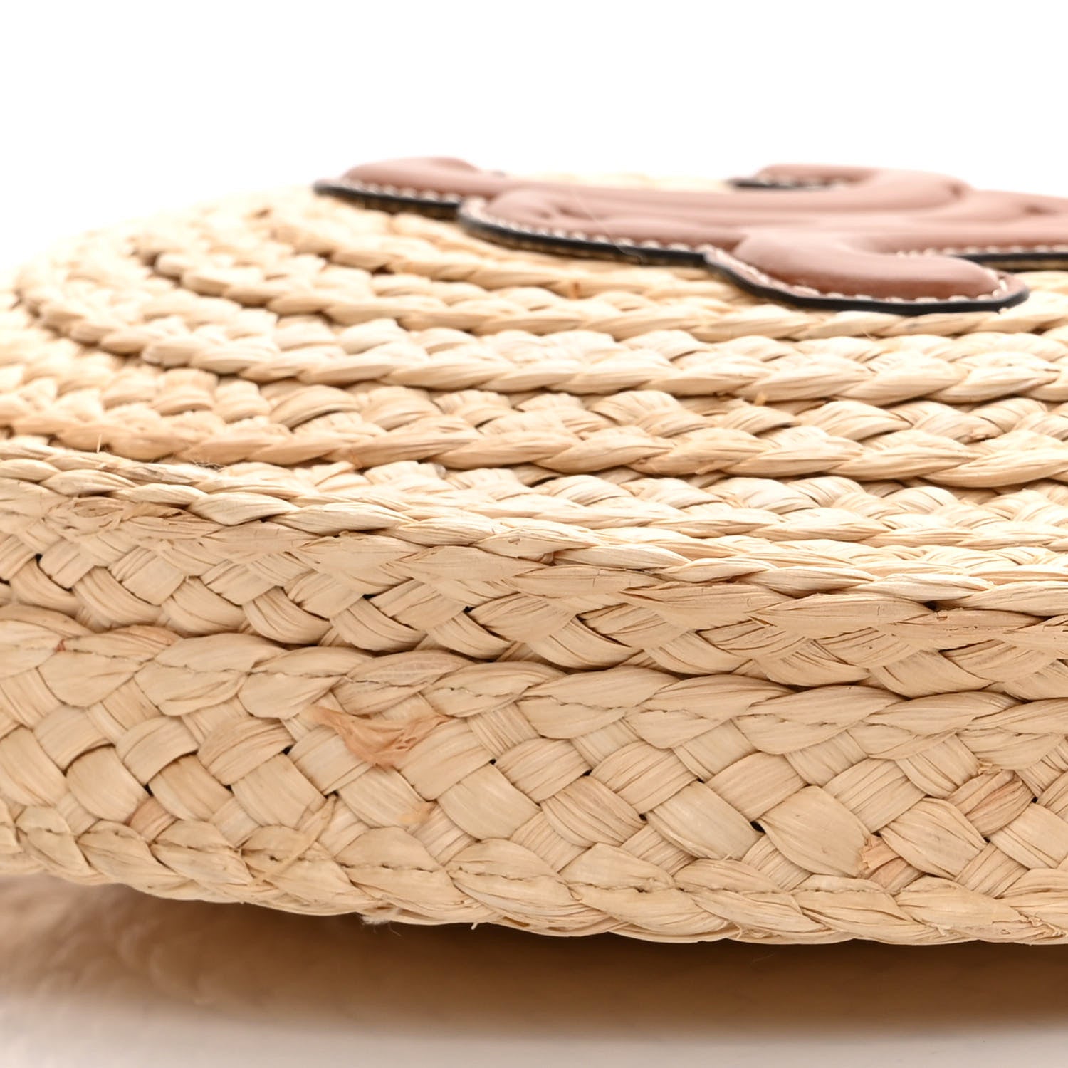 Celine Raffia Calfskin Small Round Bag Natural Tan 9 of 9