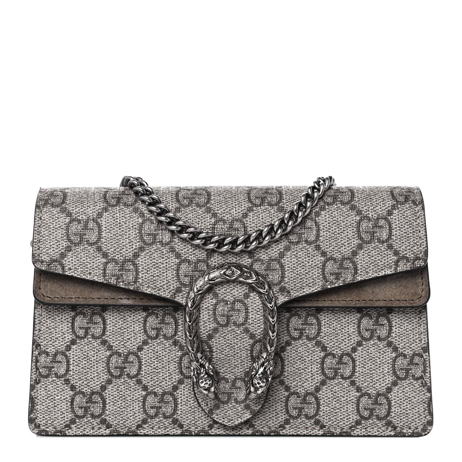 Gucci GG Supreme Monogram Super Mini Dionysus Shoulder Bag Taupe 1 of 8