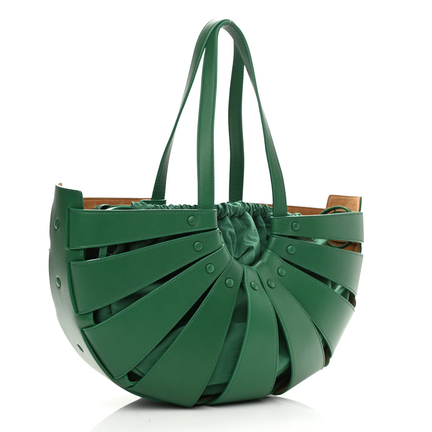 Bottega Veneta French Calfskin Shell Bag Racing Green 3 of 9