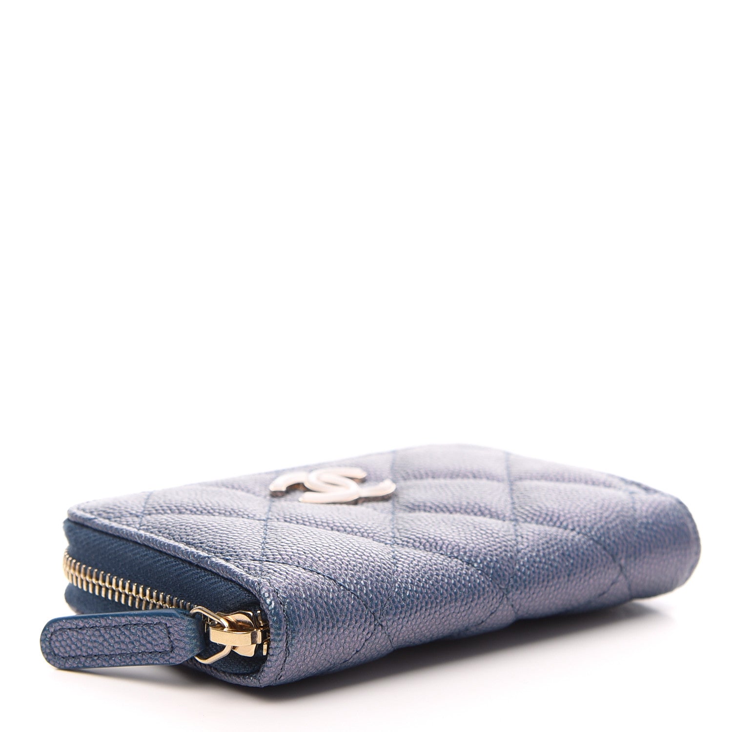 Chanel Iridescent Caviar Quilted Zip Coin Purse Dark Blue 4 of 8