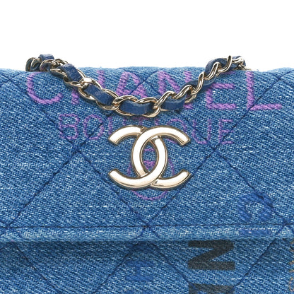 Chanel Denim Quilted Denim Mood Belt Bag Blue Multicolor 8 of 10