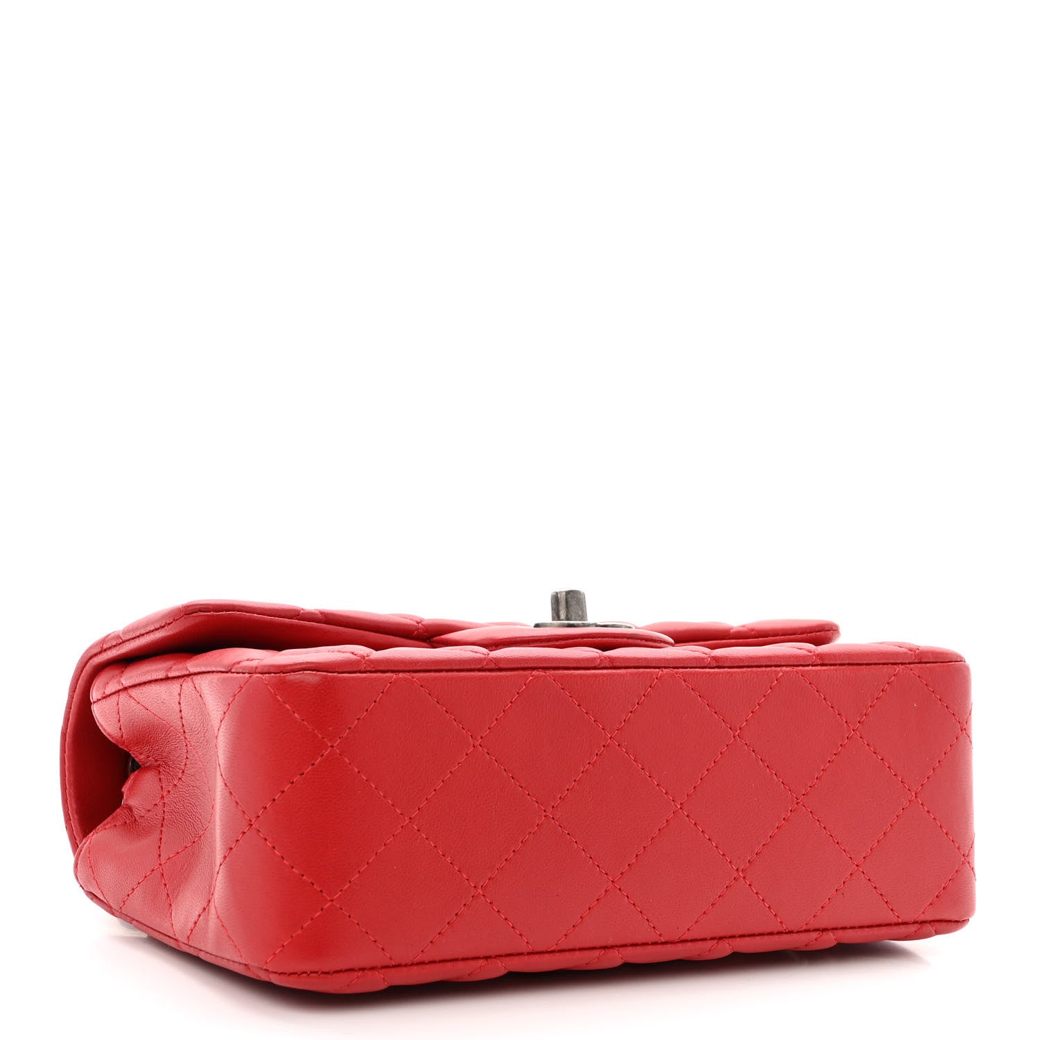 Chanel Lambskin Quilted Mini Rectangular Flap Red 4 of 11