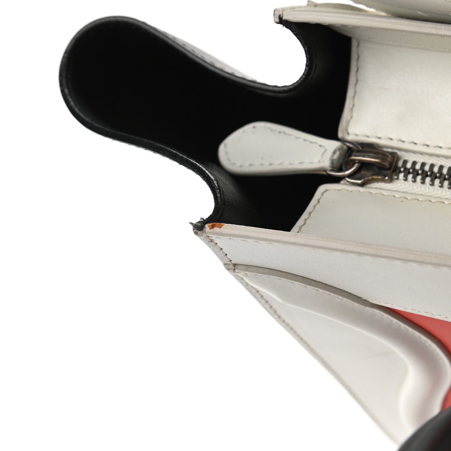 Smooth Calfskin Mini Tri-Color Luggage Vermillion