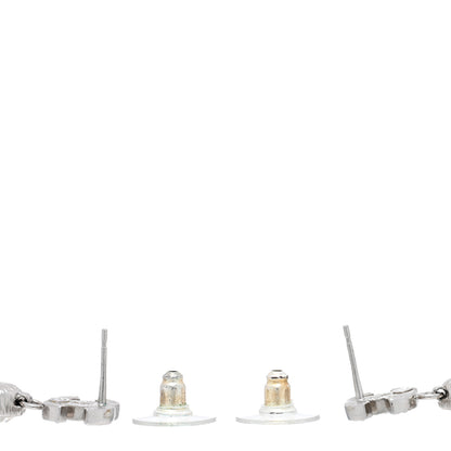 Chanel Crystal CC Drop Earrings Silver 3 of 4