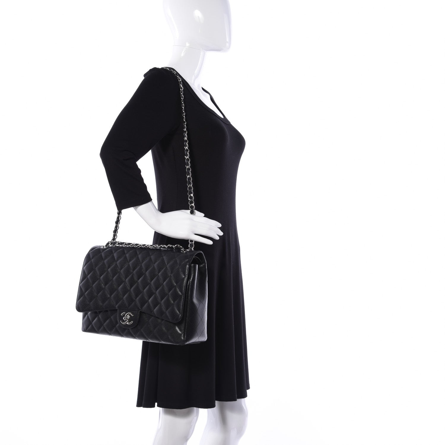 Chanel Caviar Quilted Maxi Double Flap Black 2 of 12