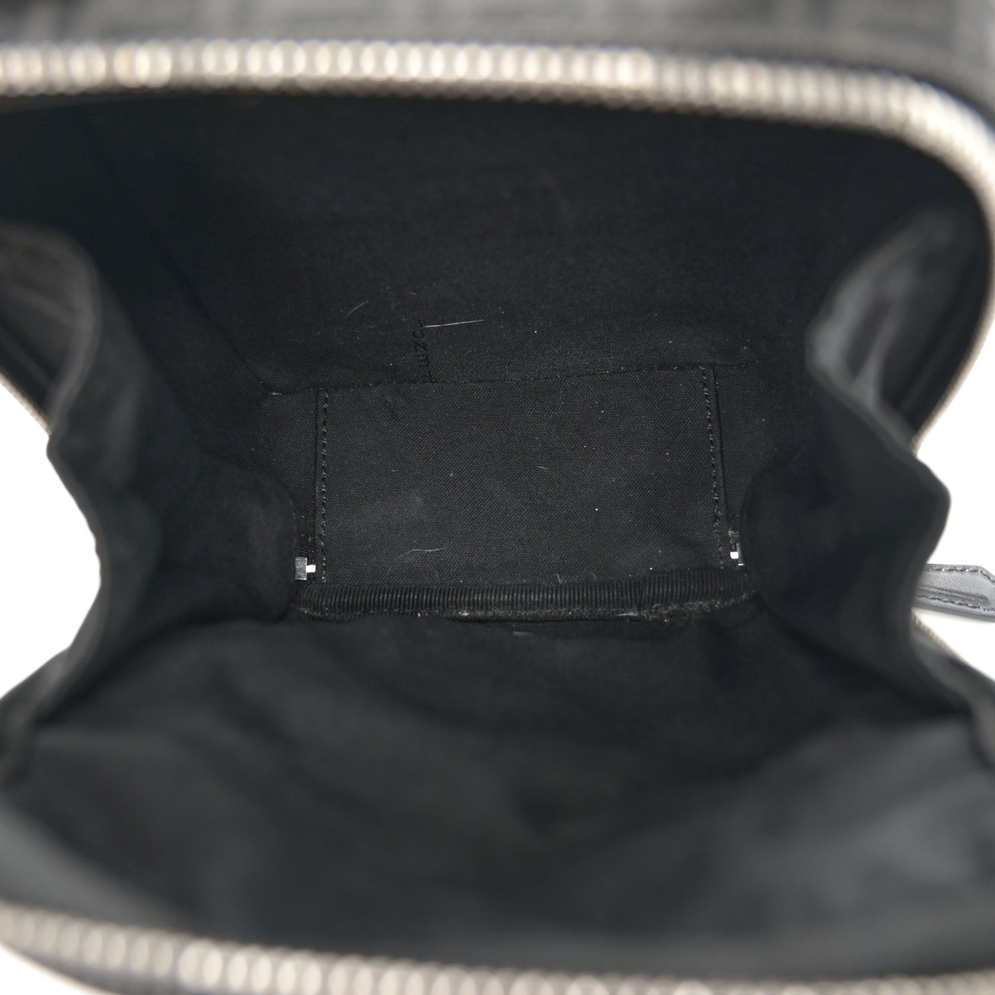 Recycled Fabric Jacquard Vitello Astro Micro FF Mini Trolley Bag Asfalto Black