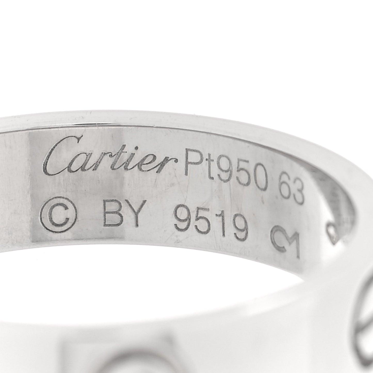 Platinum 5.5mm LOVE Ring 63 10.5 63 10.5